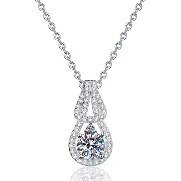 Dainty 2cttw moissanite necklace - Picture 3 of 15